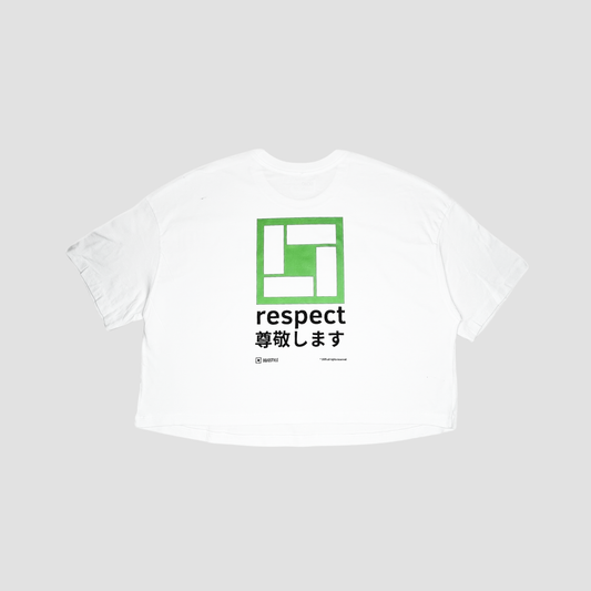 respect 尊敬します cropped t-shirt